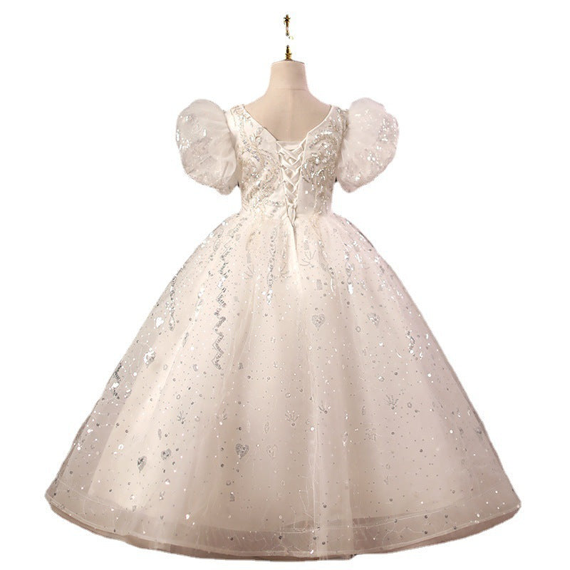 Girl Pageant Dress Flower Girl Dress Communion Elegant Sequins Puffy Birthday Dress