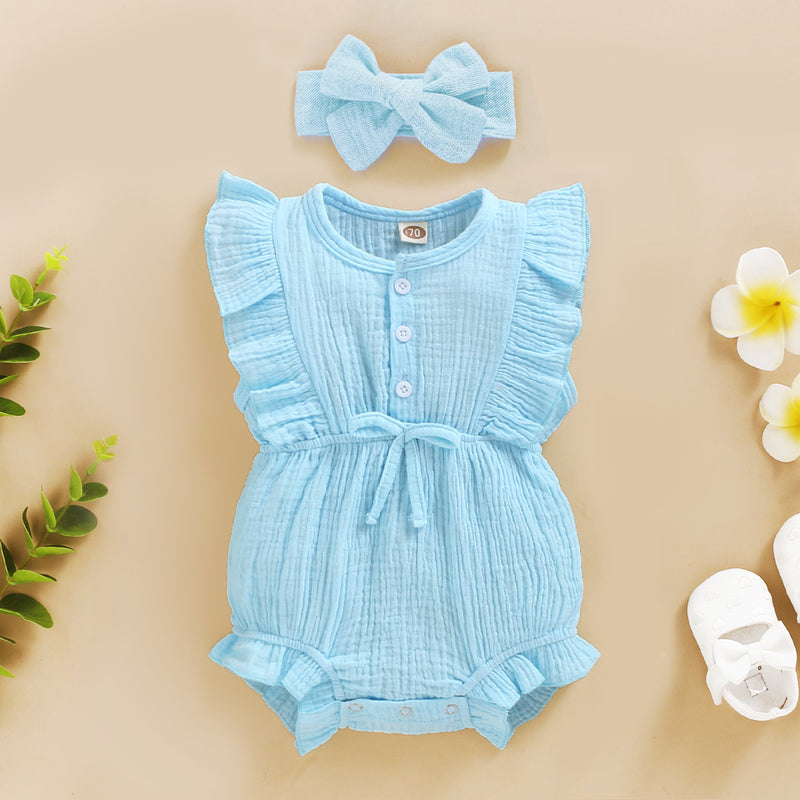 Baby girl cute ruffled jumpsuit princess Dress