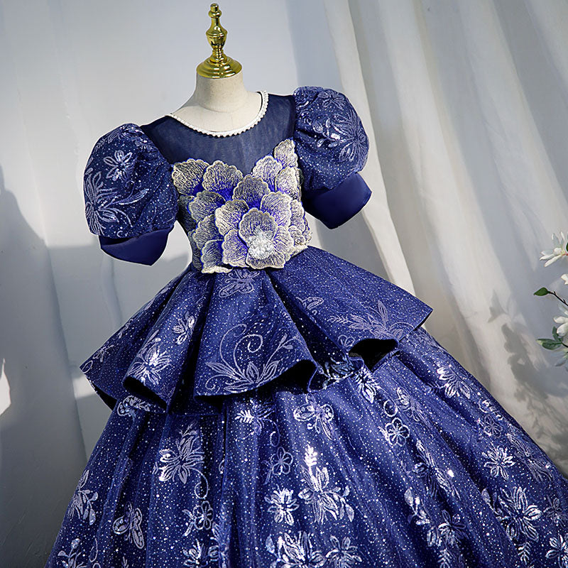 Elegant Flower Girl Pageant Birthday Party Princess Communion Dress
