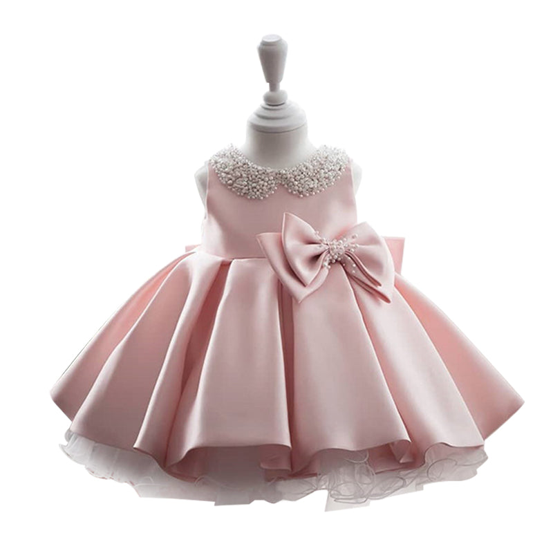 Girl Christmas Dress Toddler Princess Dress Summer Beaded Bow Dress Birthday Party Dress