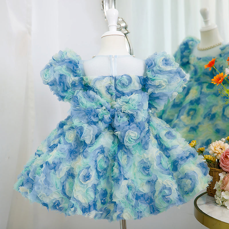 Flower Girl Dress Baby Girl Pageant Dresses Toddler Puffy Bow Princess Birthday Party Dress