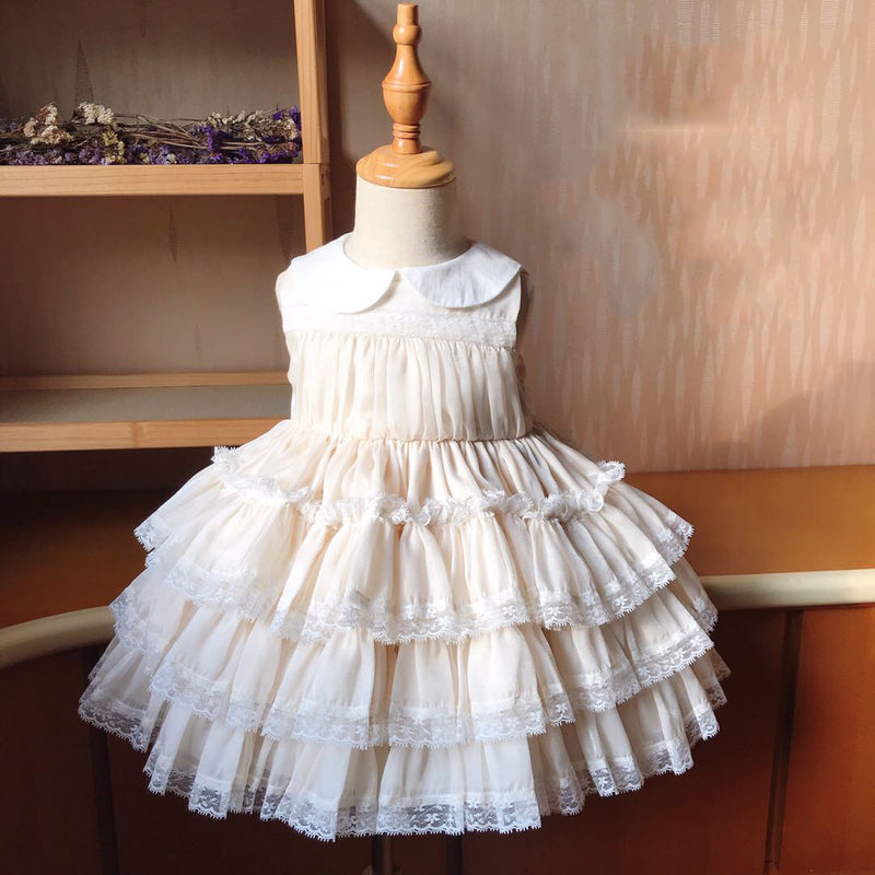 Baby Girl Dress Toddler Summer Doll Collar Cake Fluffy Princess Communion Party Dress