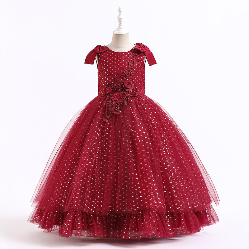 Elegant Girls Puffy Perform Wedding Princess Dress