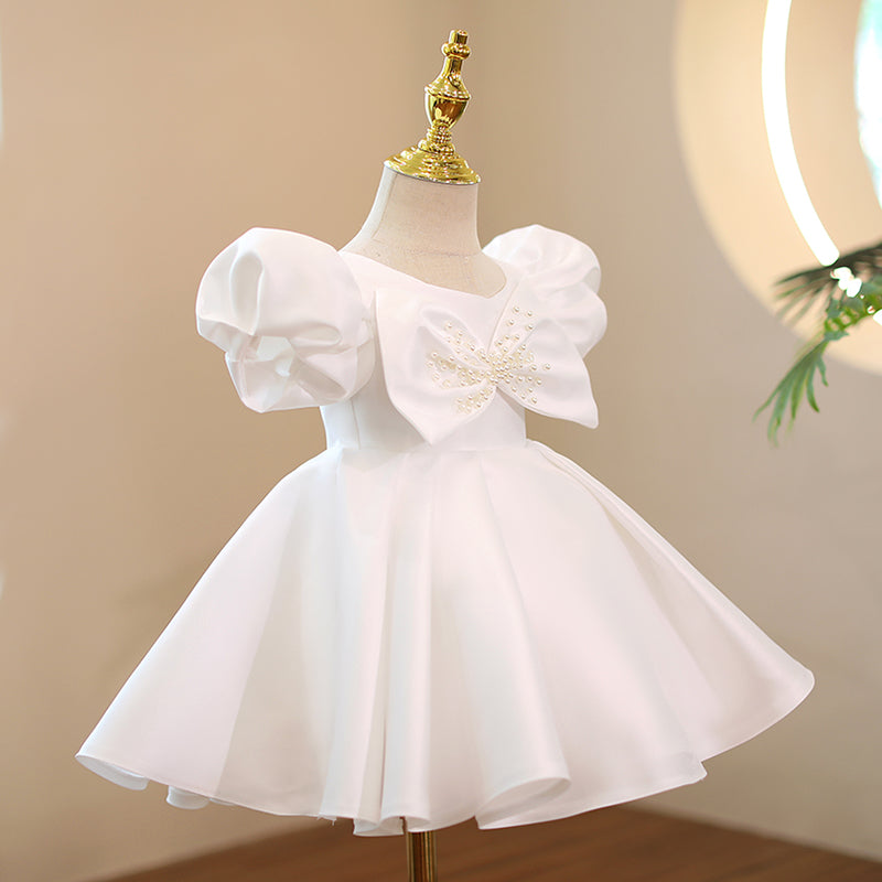 Baby Girl Dress Toddler Flower Baptism Communion Easter Dress Bow Puffy Birthday Cake Dress