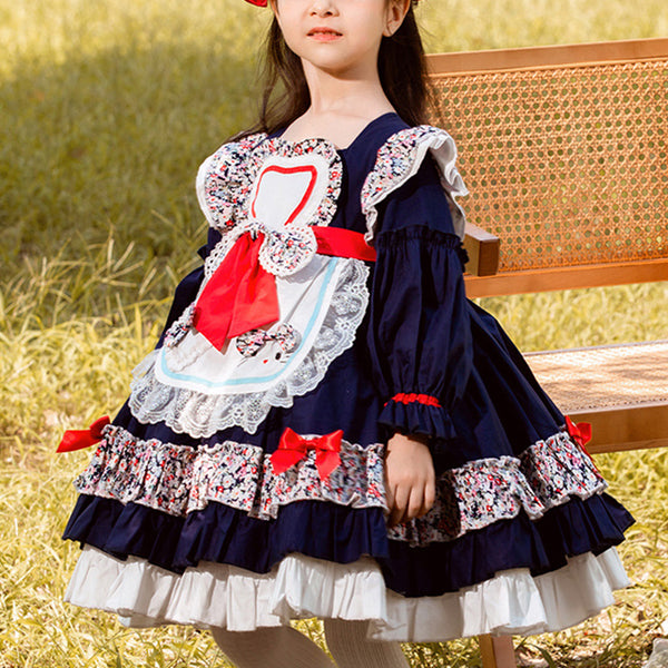 Baby Girl Dress Toddler Autumn Lolita Lace Long Sleeve Puffy Princess Dress