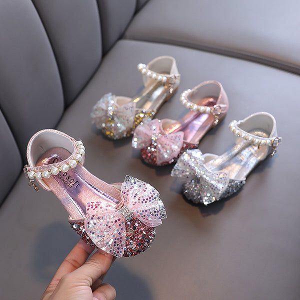 Girl Dress Shoes Summer Cute Girls Sequins Princess Sandals