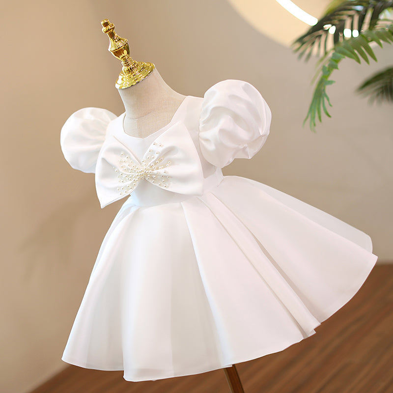 Baby Girl Dress Toddler Flower Baptism Communion Easter Dress Bow Puffy Birthday Cake Dress