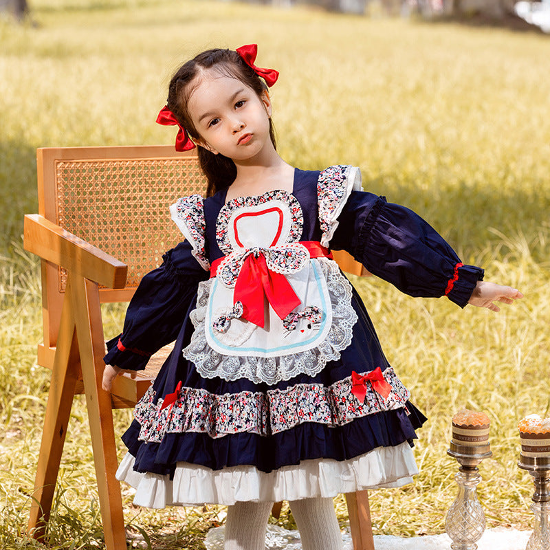 Baby Girl Dress Toddler Autumn Lolita Lace Long Sleeve Puffy Princess Dress