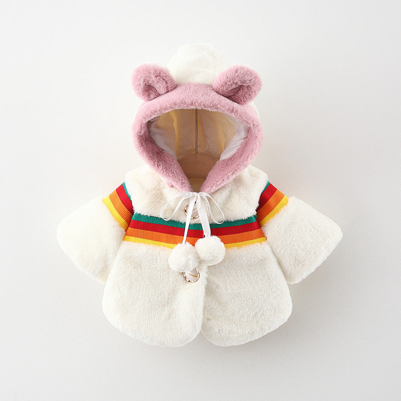 Winter Baby Girls Princess Rainbow Coat