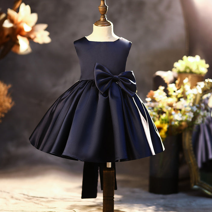 Baby Girl Elegant Puffy Bow Baby Girl Dress Birthday Party Dresses