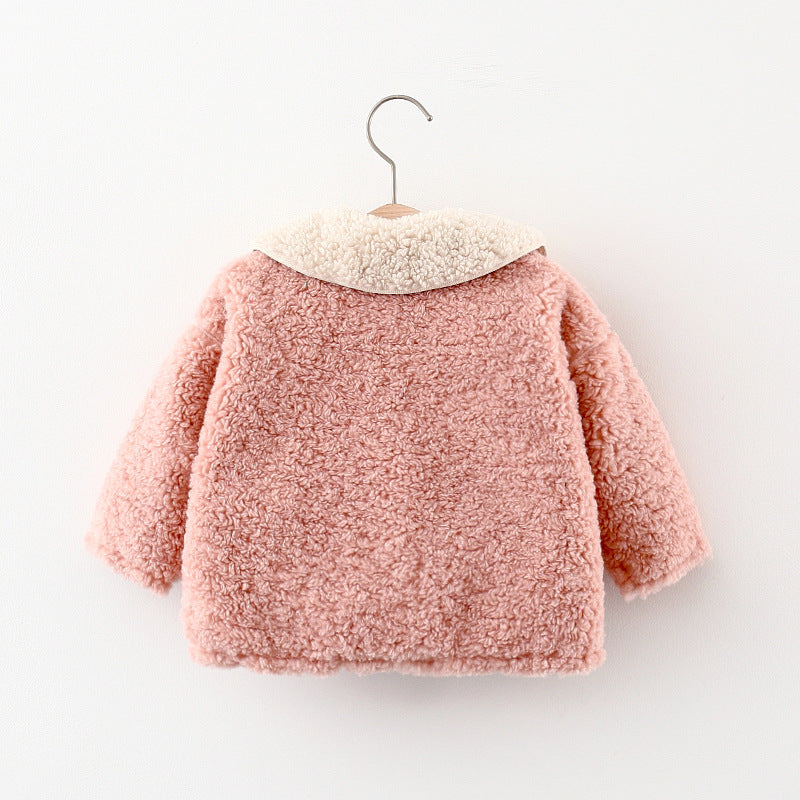 Baby Girls Horn button Warm Winter Jacket