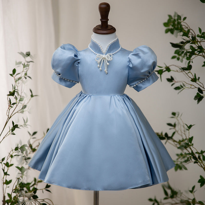 Girl Christmas Dress Toddler Ball Gowns Girl Beaded Bow Princess Formal Flower Girl Dress, Blue / 3-4 Years (110cm) Girl Christmas Dress Toddler Ball Gowns Girl Beaded Bow Princess Formal Flower Girl Dress, Blue / 3-4 Years (110cm)