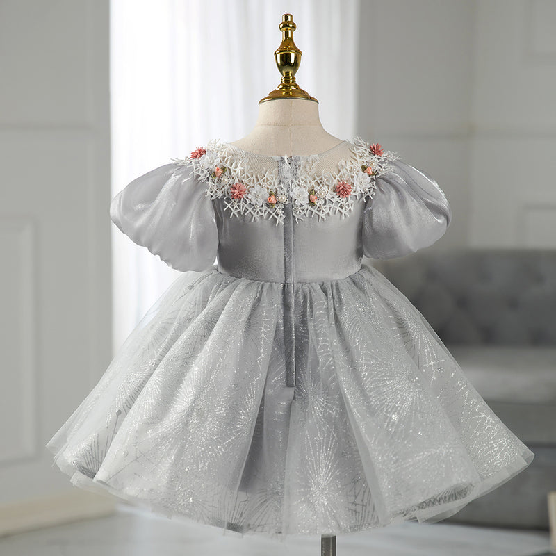 Toddler Prom Dress Girl Summer Flower Communion Pageant Puffy Princess Pageant Dress