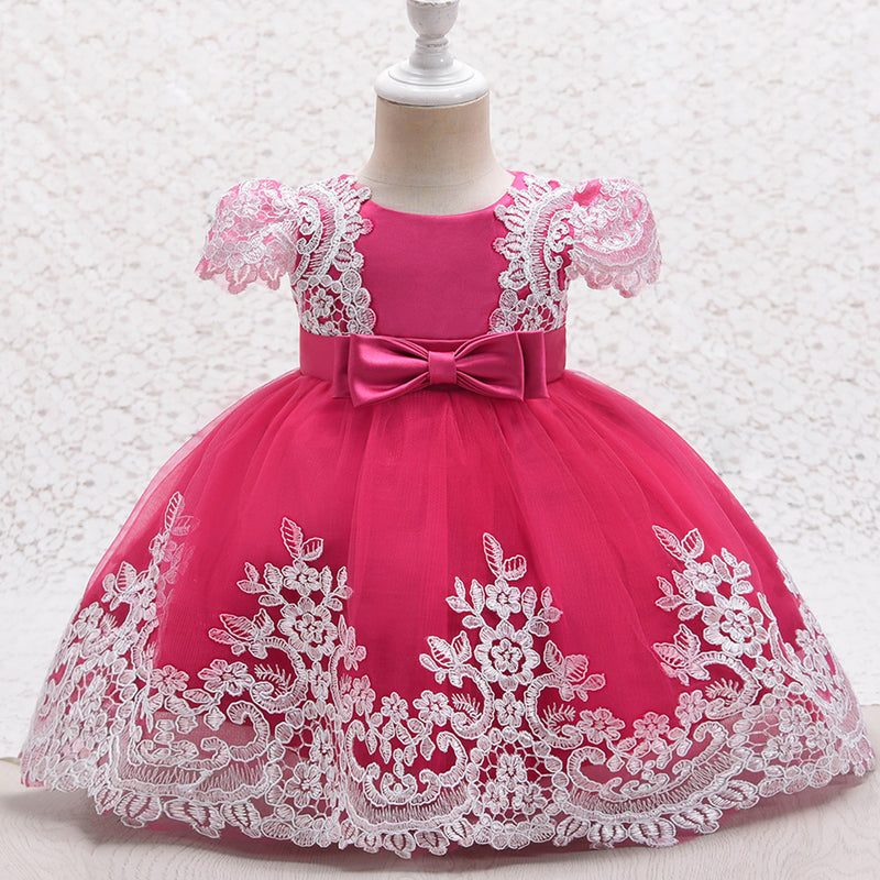 Baby Girl Formal Princess Dresses Easter Dresses Toddler Summer Lace Bow Cute Ball Gowns Birthday Dresses