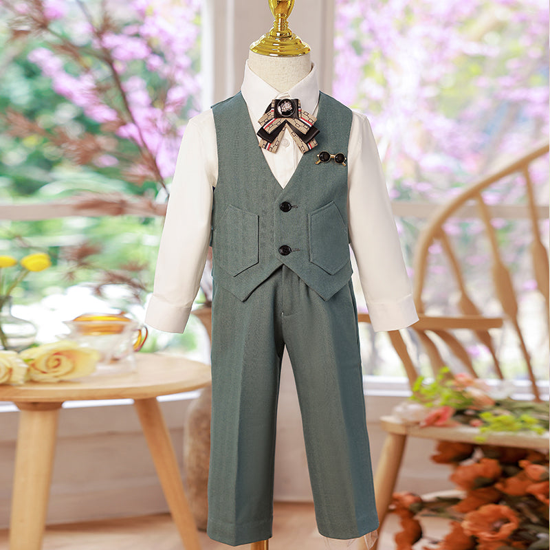 Summer Boys Wedding Birthday Costume Party Vest Suit