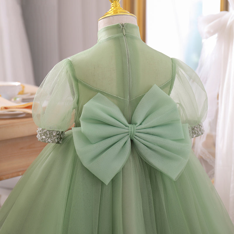 Baby Girl Summer Green Bow Puffy Girl Dress Princess Party Dress marryshe Baby Girl Summer Green Bow Puffy Girl Dress Princess Party Dress marryshe