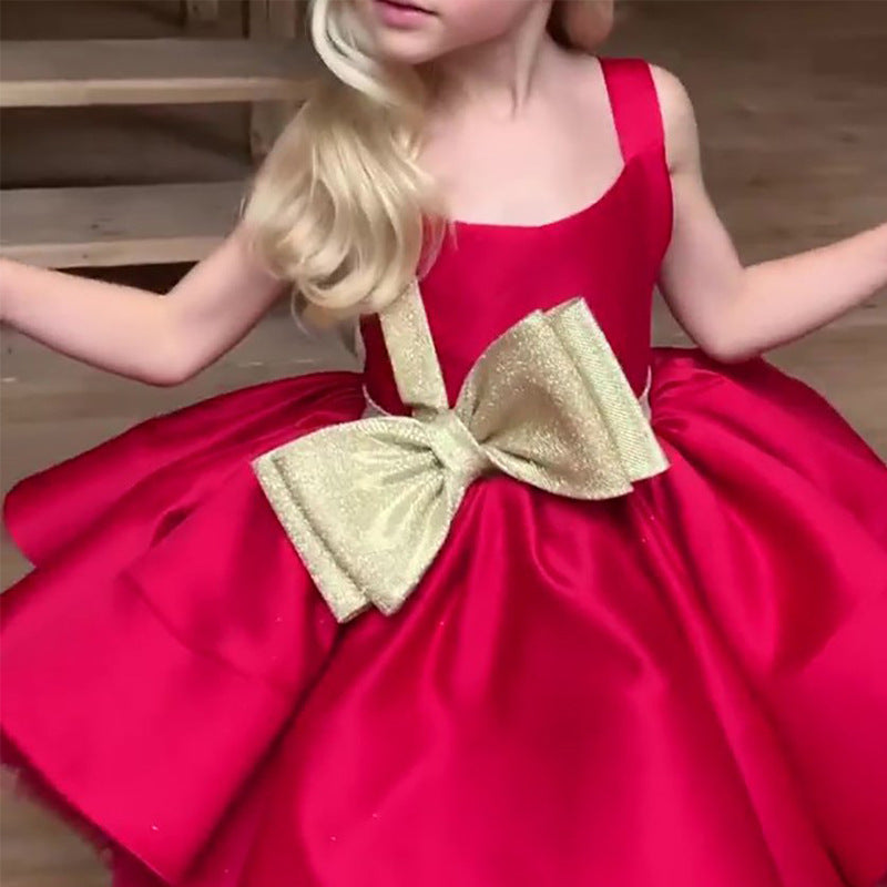red first birthday dress red and gold girl dress, red dress toddler, valentines dress toddler, first birthday dress red, high low dress toddler, princess dress red