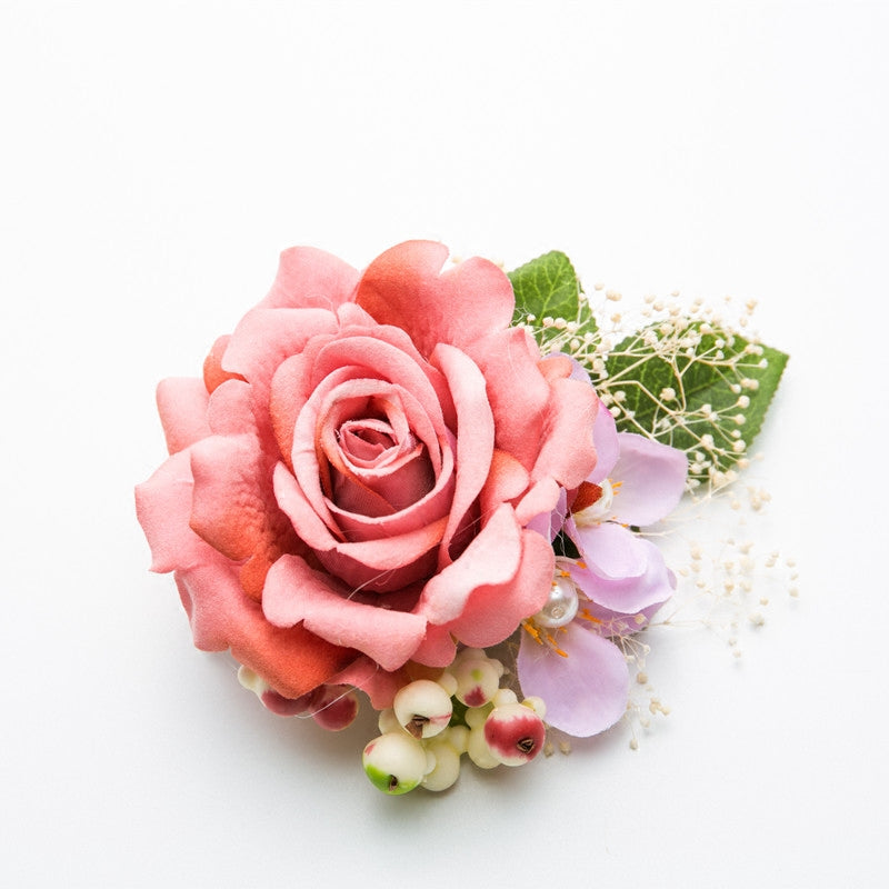 Simulation Rose Flower Headdress Hair Clip Hair Ornament