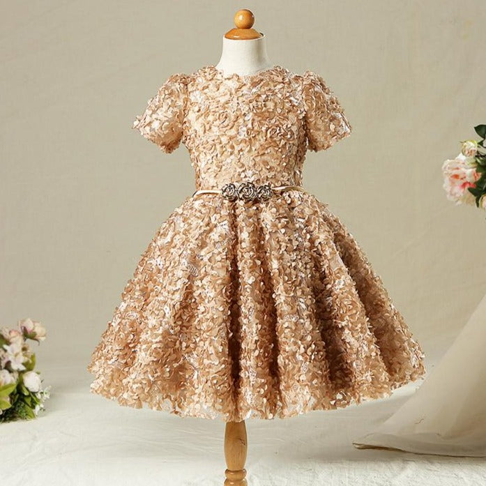 Toddler Ball Gowns Girl Summer Formal Retro Elegant Birthday Party Sequin Dress