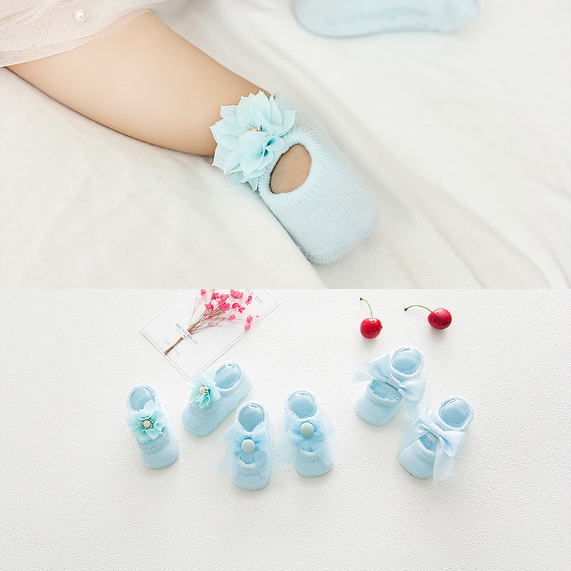 Baby  Thin Cotton Non-slip Princess Style Socks