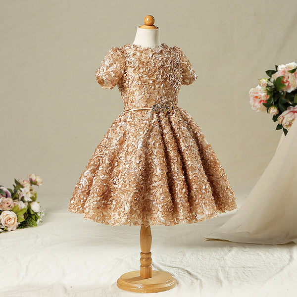 Toddler Ball Gowns Girl Summer Formal Retro Elegant Birthday Party Sequin Dress