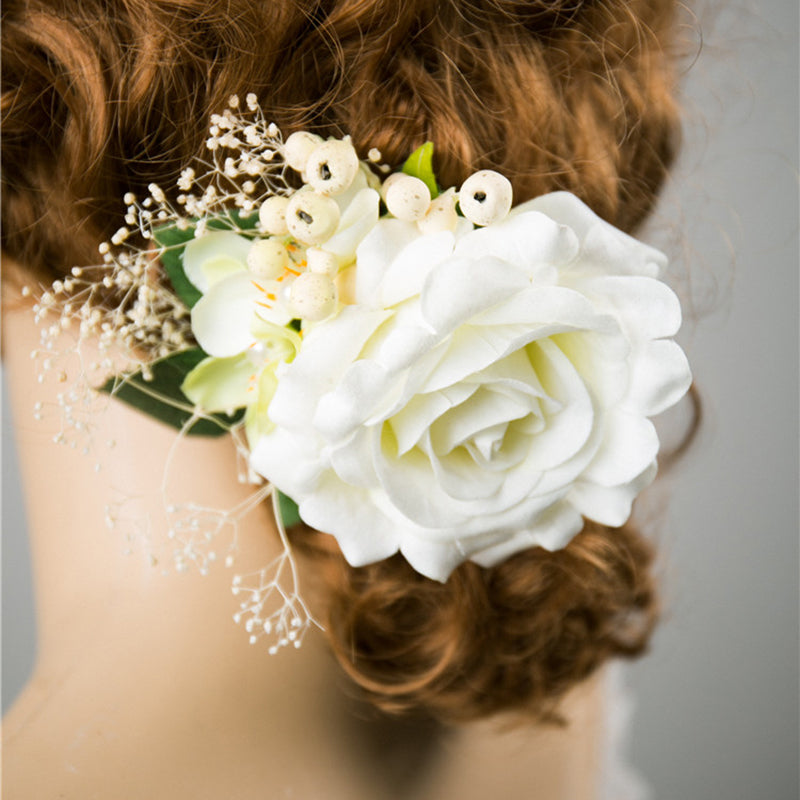 Simulation Rose Flower Headdress Hair Clip Hair Ornament
