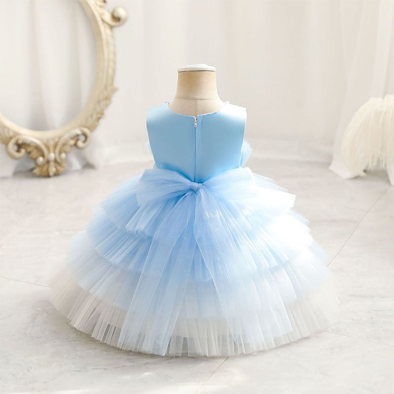 Baby Girl Birthday Party Dress Toddler Cute Gradient Cake Fluffy Princess Dress Girls Formal Dresses