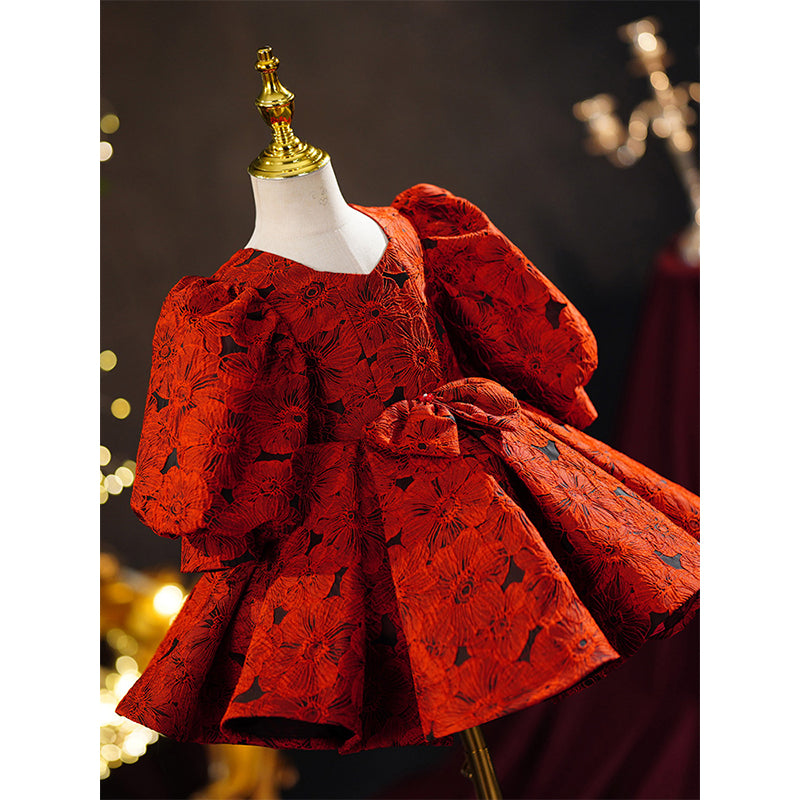 Cute Baby Red Princess Birthday Party Dress