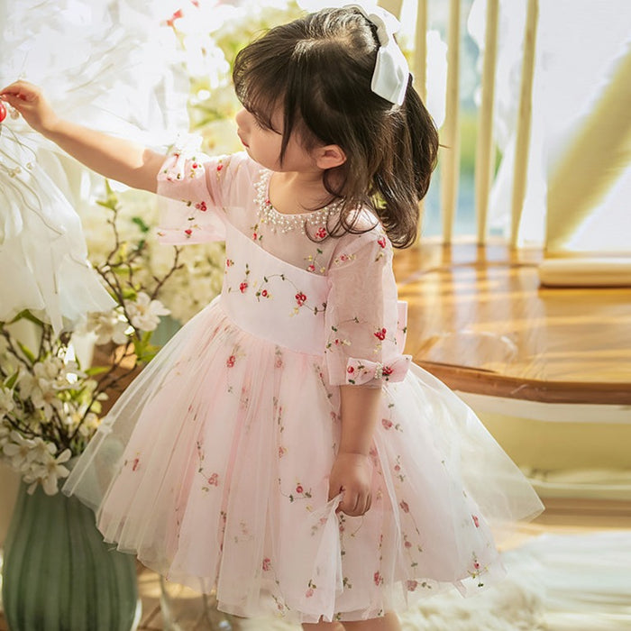 Toddler Dress Girl Summer Pink Flower Communion Printing Cute Princess Dress, Pink / 0-1 Year (80cm) Toddler Dress Girl Summer Pink Flower Communion Printing Cute Princess Dress, Pink / 0-1 Year (80cm)