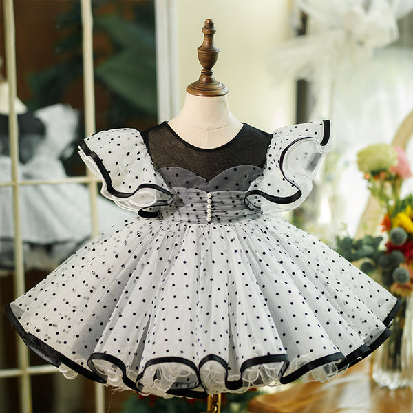 Baby Girls Polka Dots Wedding Birthday Princess Dress