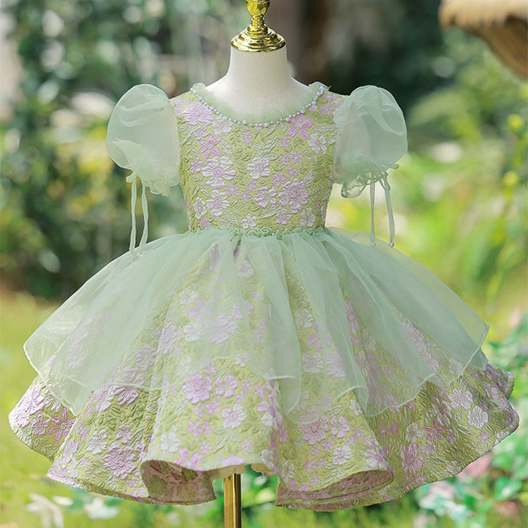 Baby Girl Pageant Princess Dresses Toddler Flowers Garden Birthday Party Dresses