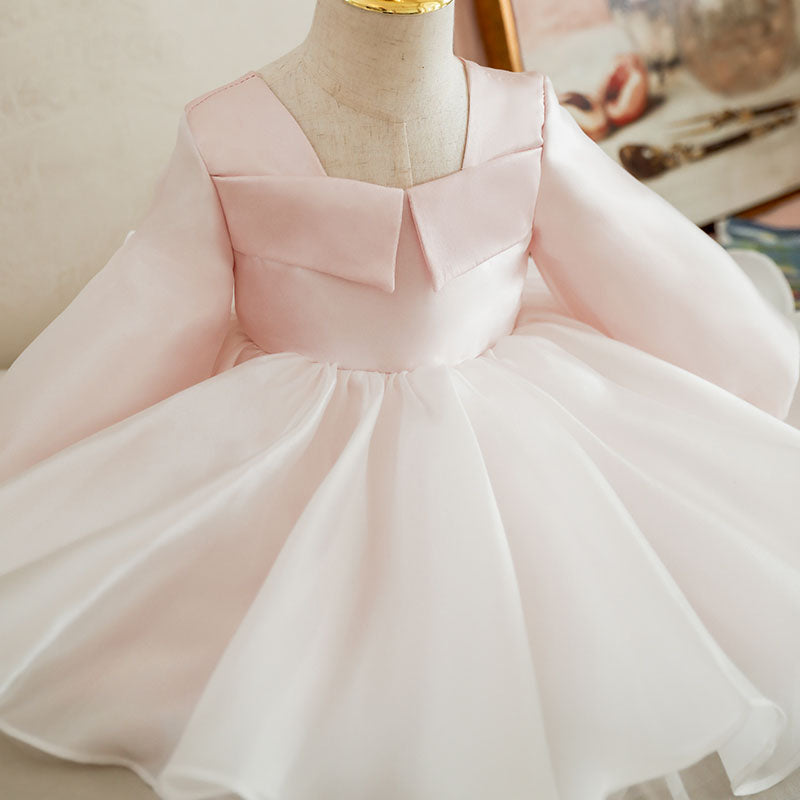 Pink Square Neck Elegant Princess Dress