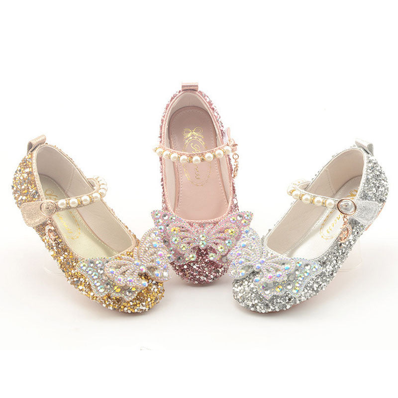 Cute Sequins Pearl Princess Shoes