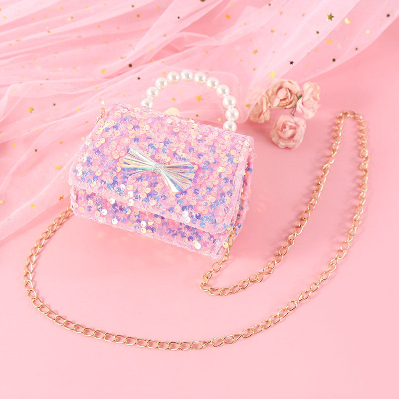 Cute Bow Sequin Princess Crossbody Handbag