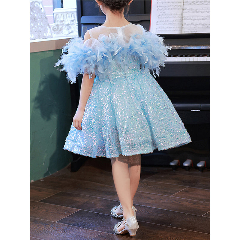 Luxury Baby Girl Blue Princess Dress