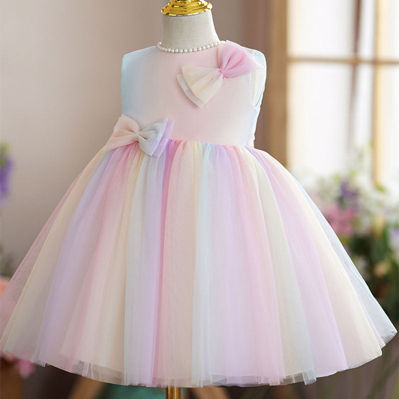 Baby Girl Easter Dress Princess Dress Summer Bow Sleeveless Puffy Birthday Party Dress