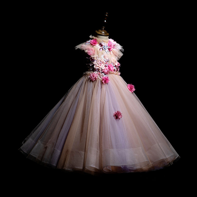 Girl Ball Gowns Flower Girl Dress Summer Pageant Sleeveless Puffy Birthday Princess Dress