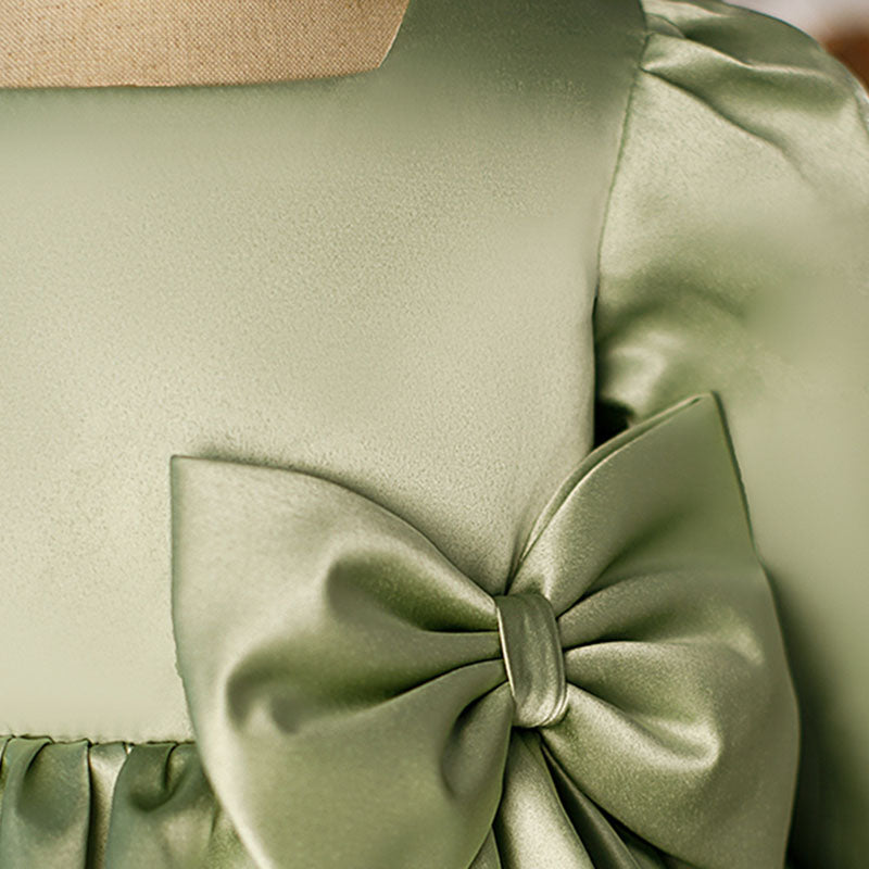 Baby Girl Dress Toddler Prom Communion Green Big Bow Princess Dress marryshe Baby Girl Dress Toddler Prom Communion Green Big Bow Princess Dress marryshe