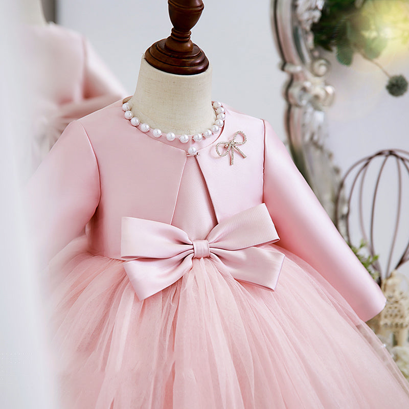 Girl Christmas Dress Baby Girl Princess Dress Autumn Bow Puffy Toddler Birthday Party Dress Girl Formal Dresses