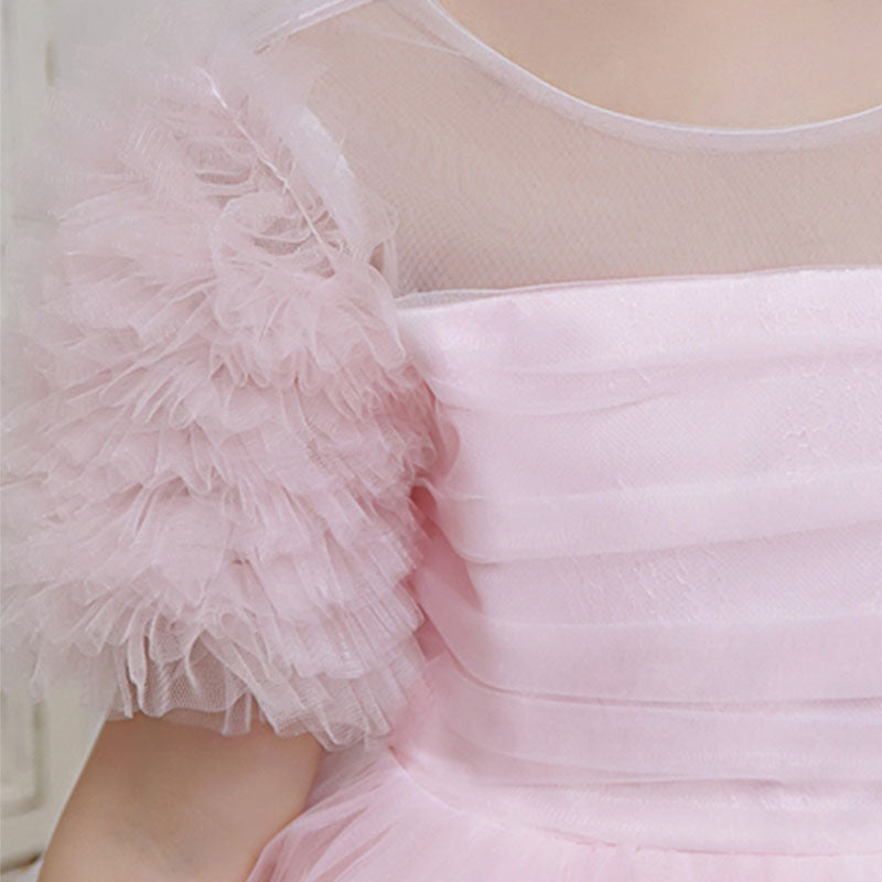 Toddler Girl Birthday Party Drss Pink Cake Trailing Princess Dress