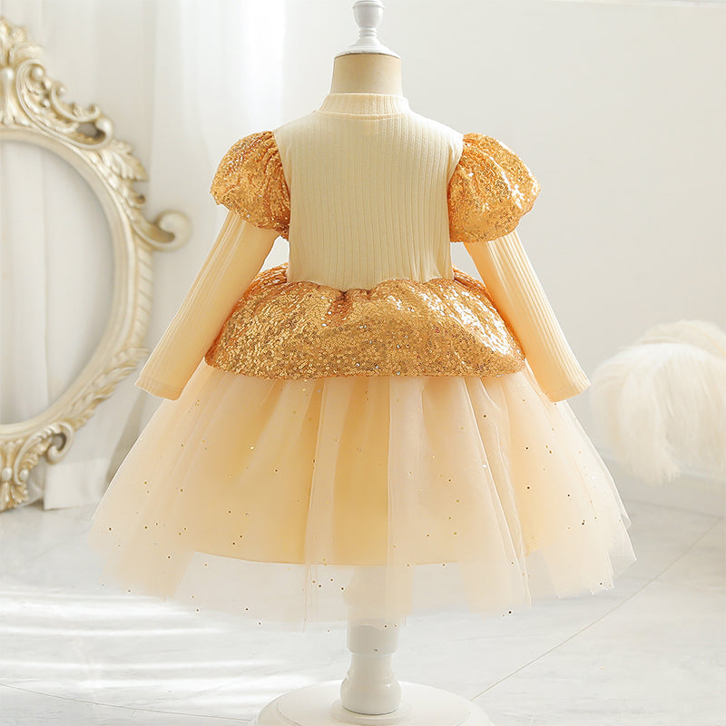 Elegant Girl Bow Mesh Birthday Princess Dress