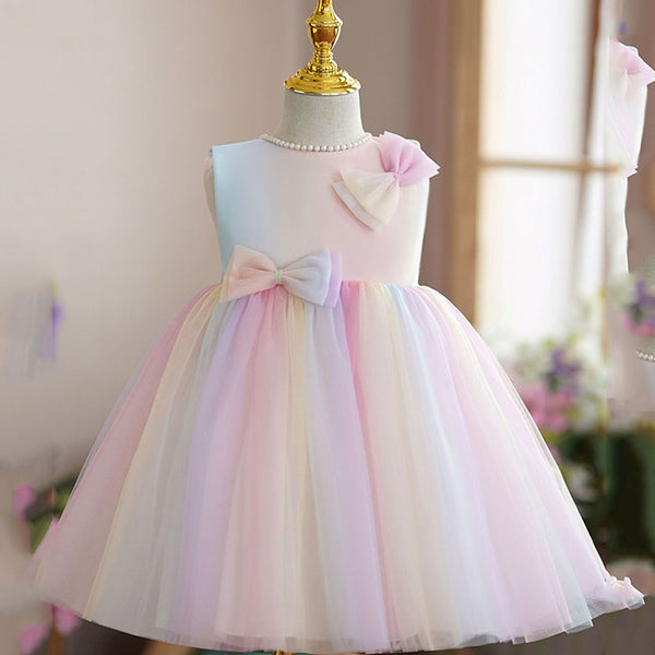 Baby Girl Easter Dress Princess Dress Summer Bow Sleeveless Puffy Birthday Party Dress