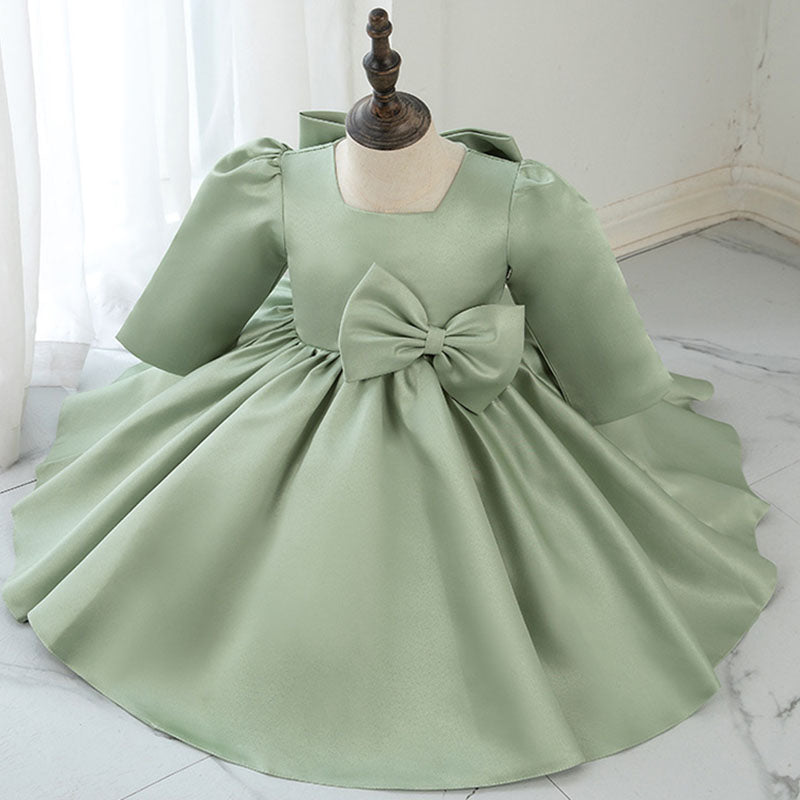 Baby Girl Dress Toddler Prom Communion Green Big Bow Princess Dress marryshe Baby Girl Dress Toddler Prom Communion Green Big Bow Princess Dress marryshe