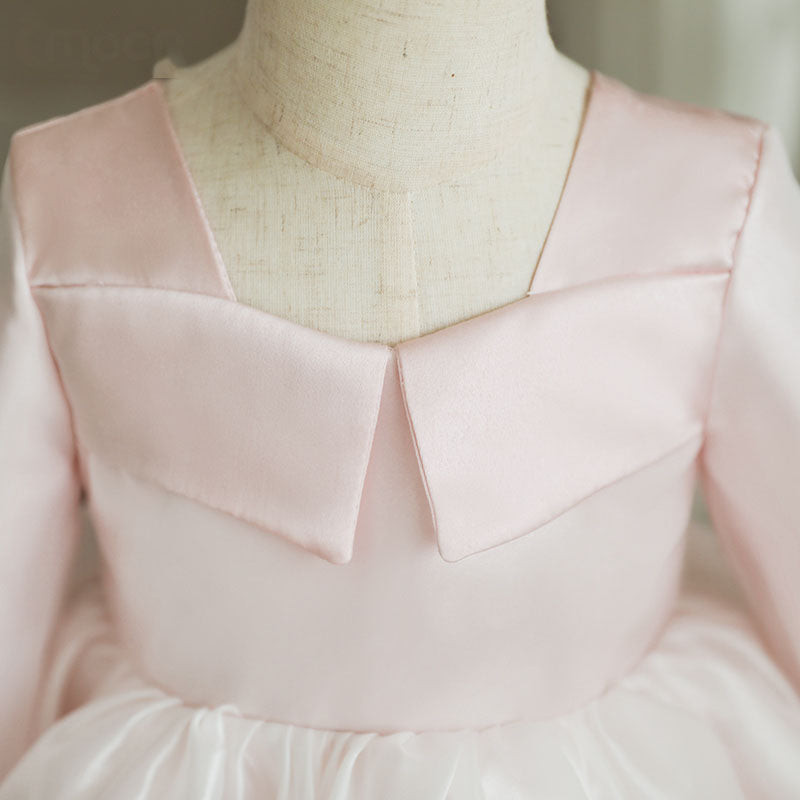 Pink Square Neck Elegant Princess Dress