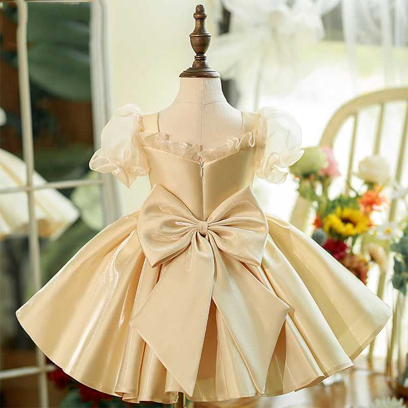Toddler Ball Gowns Little Girl Easter Communion Party Dress Pageant Bow Puffy Princess Dress