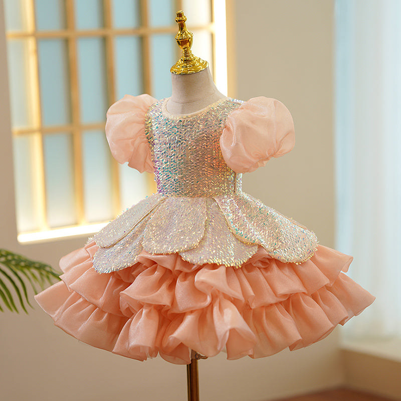 Toddler Ball Gowns Girl Summer Cute Sequins Communion Princess Dress