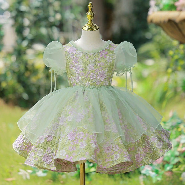 Baby Girl Pageant Princess Dresses Toddler Flowers Garden Birthday Party Dresses