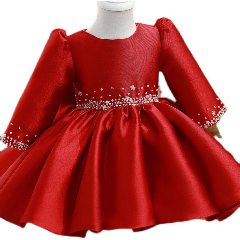 Girl Christmas Dress Baby Girl Winter Red Bead Puffy Birthday Party Dr marryshe Girl Christmas Dress Baby Girl Winter Red Bead Puffy Birthday Party Dr marryshe