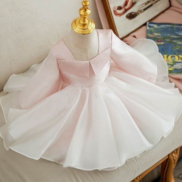 Pink Square Neck Elegant Princess Dress