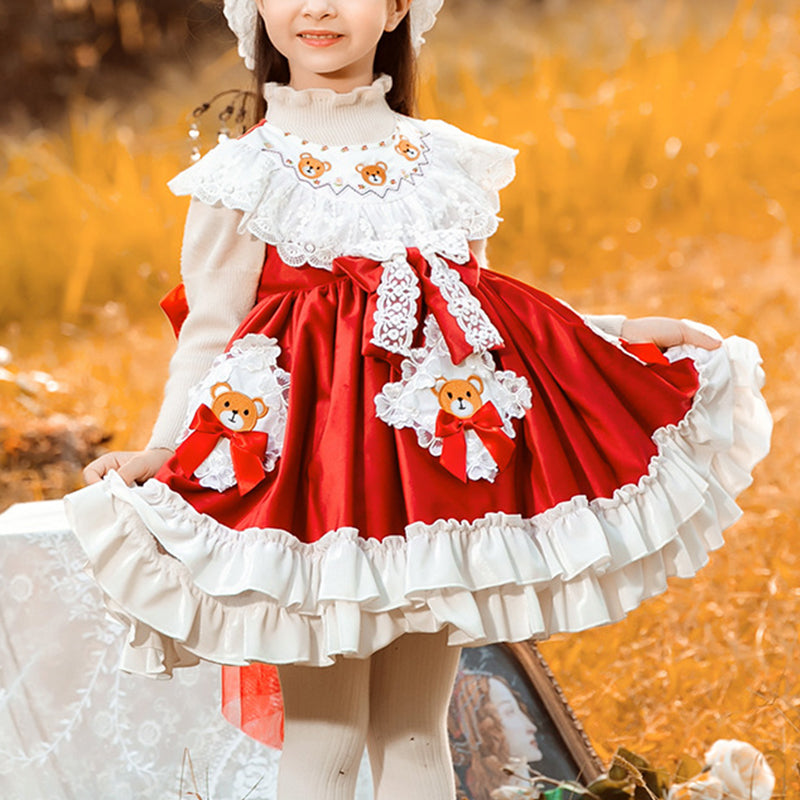 Cute Baby Girl Red Lolita Princess Dress